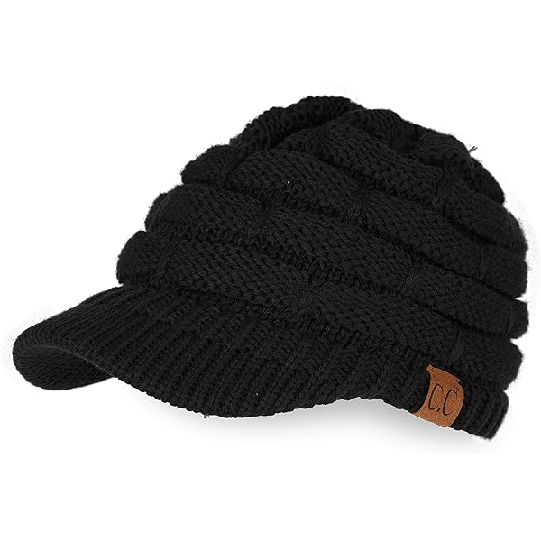 24時間以内発送 完売品 新品 黒色 20fw Wide Rib Beanie Big Knit Ribbed Beanie with Visor - Charcoal XL-3XL